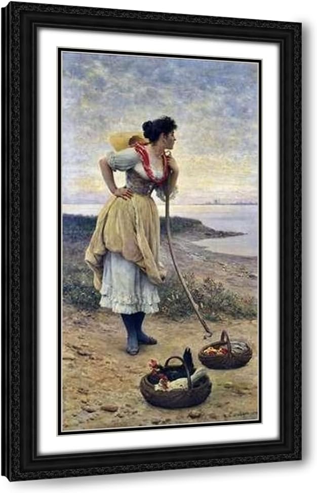 ArtDirect Daydreaming Custom Framed Art Print Giclee Print or Canvas Options with Various Sizes and Customization by De Blaas, Eugene