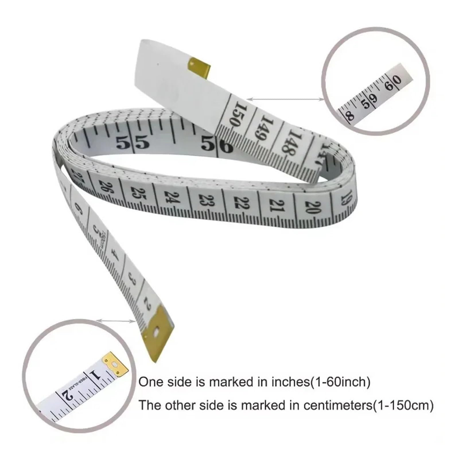 Maßband, robust und weich, 300 cm, zum Nähen und Schneidern geeignet.