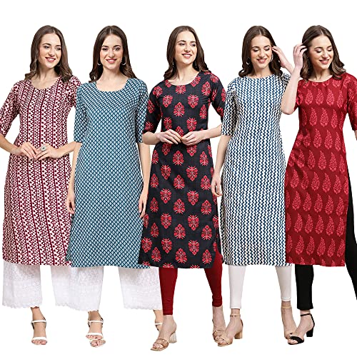 Image of Pinkmint Women's Crepe Digital Print Straight Kurta