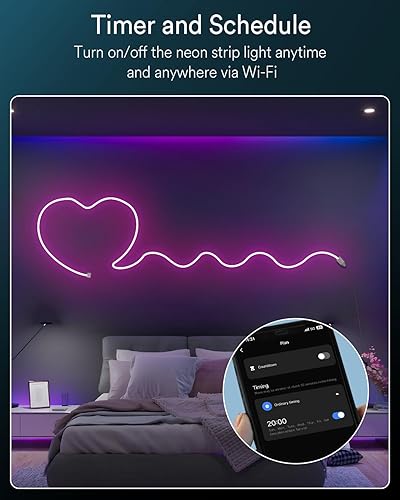 Miniatura 4 de Tira de luces de neón inteligentes, tira de luz LED flexible que funciona con Alexa Google Assistant, 16.4 pies RGBW que cambia de color, tira de