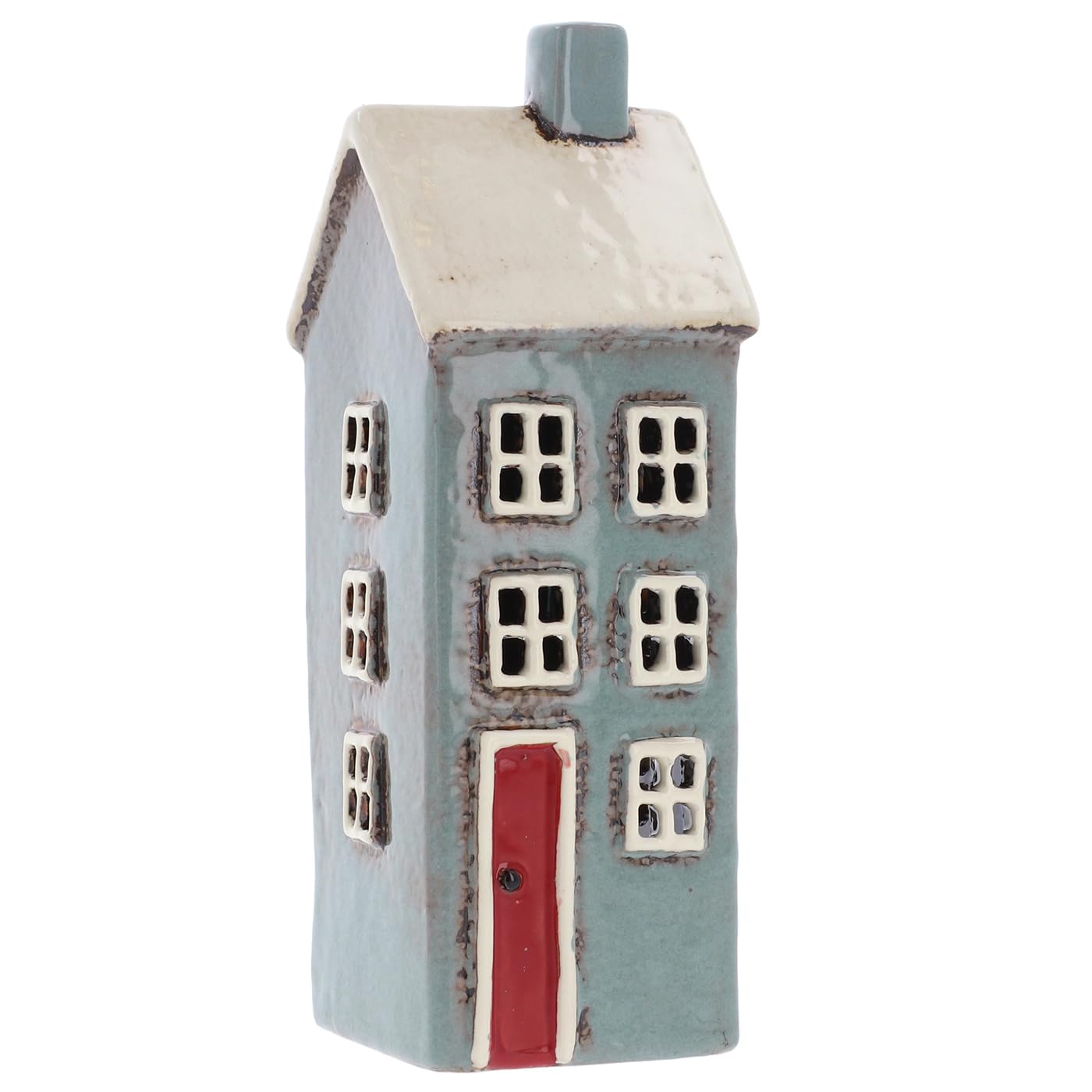 Shudehill Giftware Grey Village Pottery House Mini Tealight