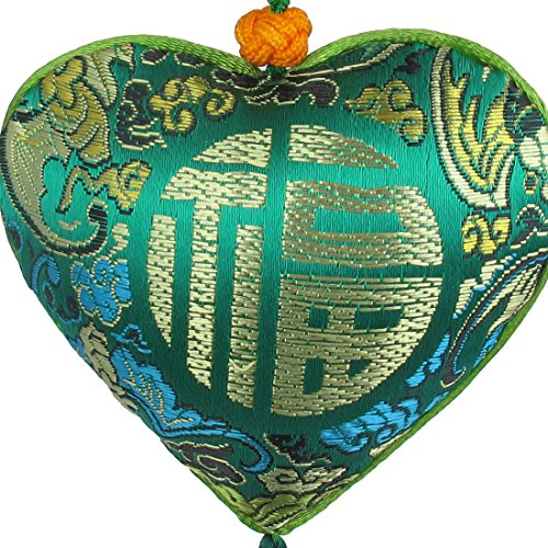 Adorno sachet para colgar en auto en forma de corazón verde miniatura 2