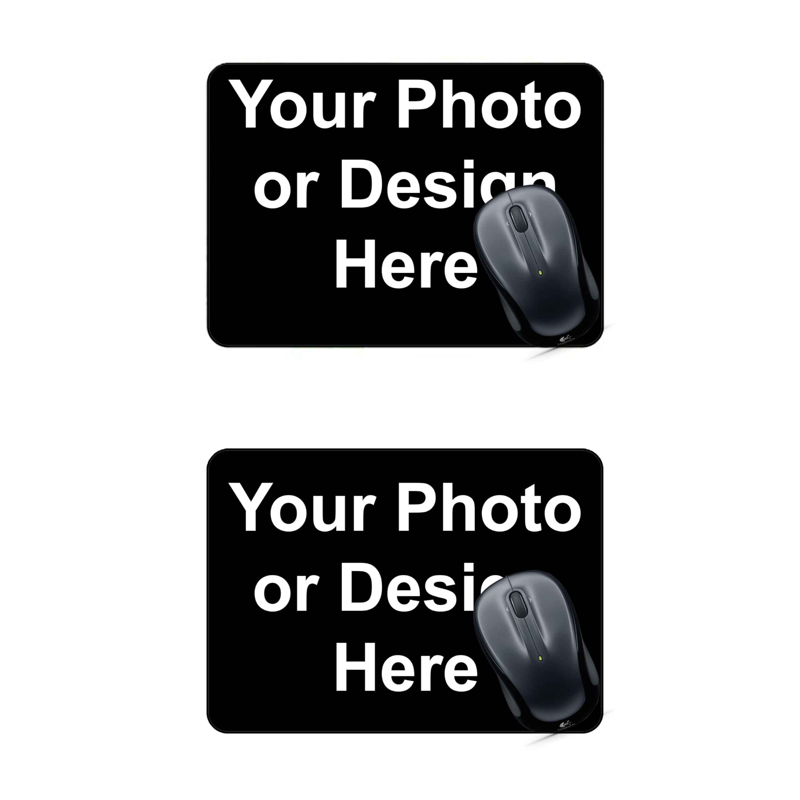 Custom Mouse Pads Set of 2, Upload Your Own Design, Photos or Text, Pair Pack
