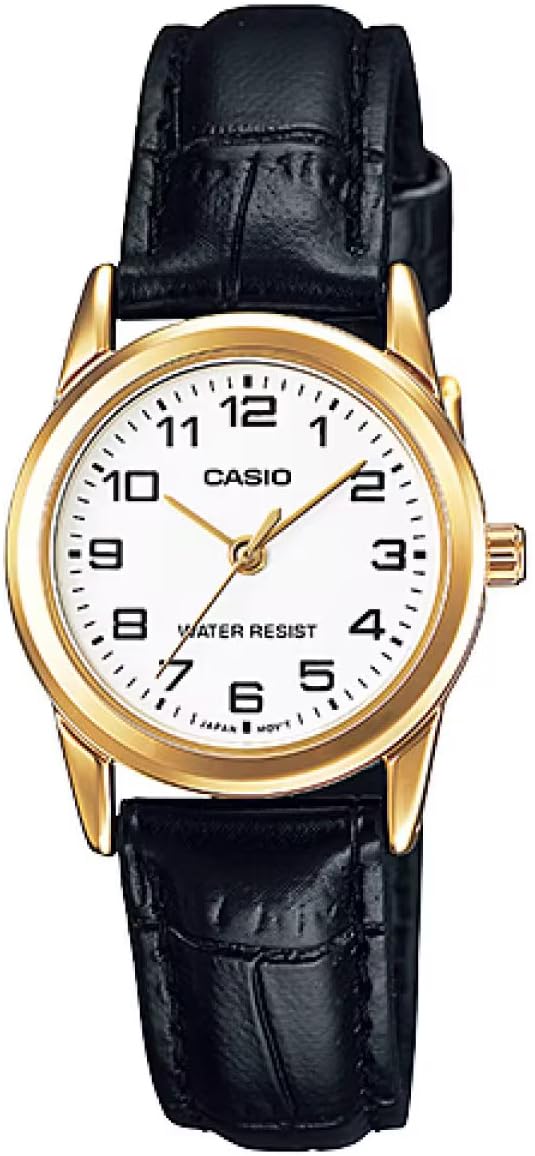 Casio LTP-V001GL-7B Orologio da donna, quadrante bianco cinturino in pelle