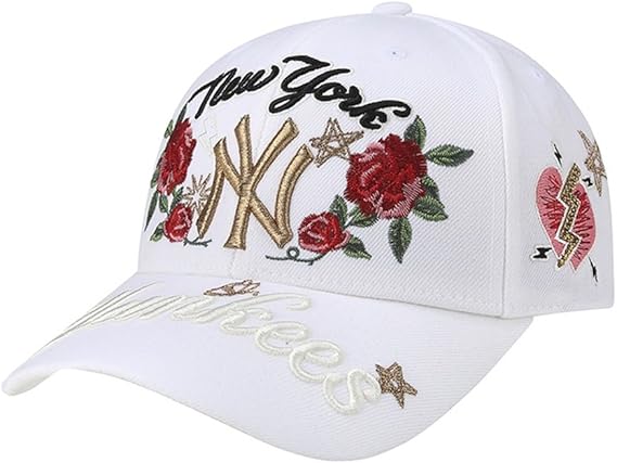 Amazon Co Jp New Era ニューエラ ベースボール キャップ Mlb ニューヨーク ヤンキース オールスター 総柄 Mlb チーム ロゴ 刺繍 レデイース キャップ ホワイト スポーツ アウトドア
