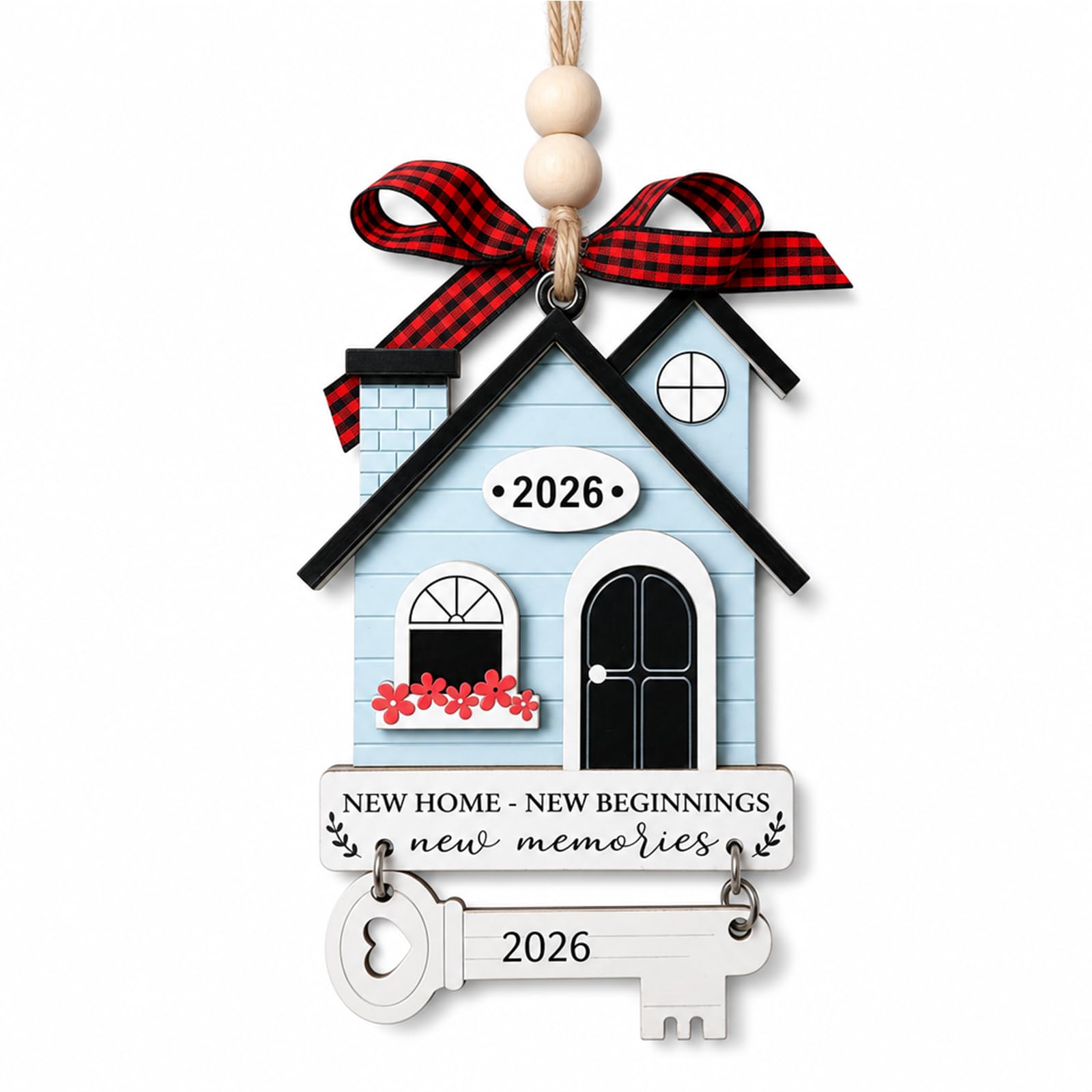 New Home Gifts Ornament 2026 House Warming Gifts for New Home First House Keepsake Wooden Housewarming Presents for Couple Women Family Friends New Beginnings Decor