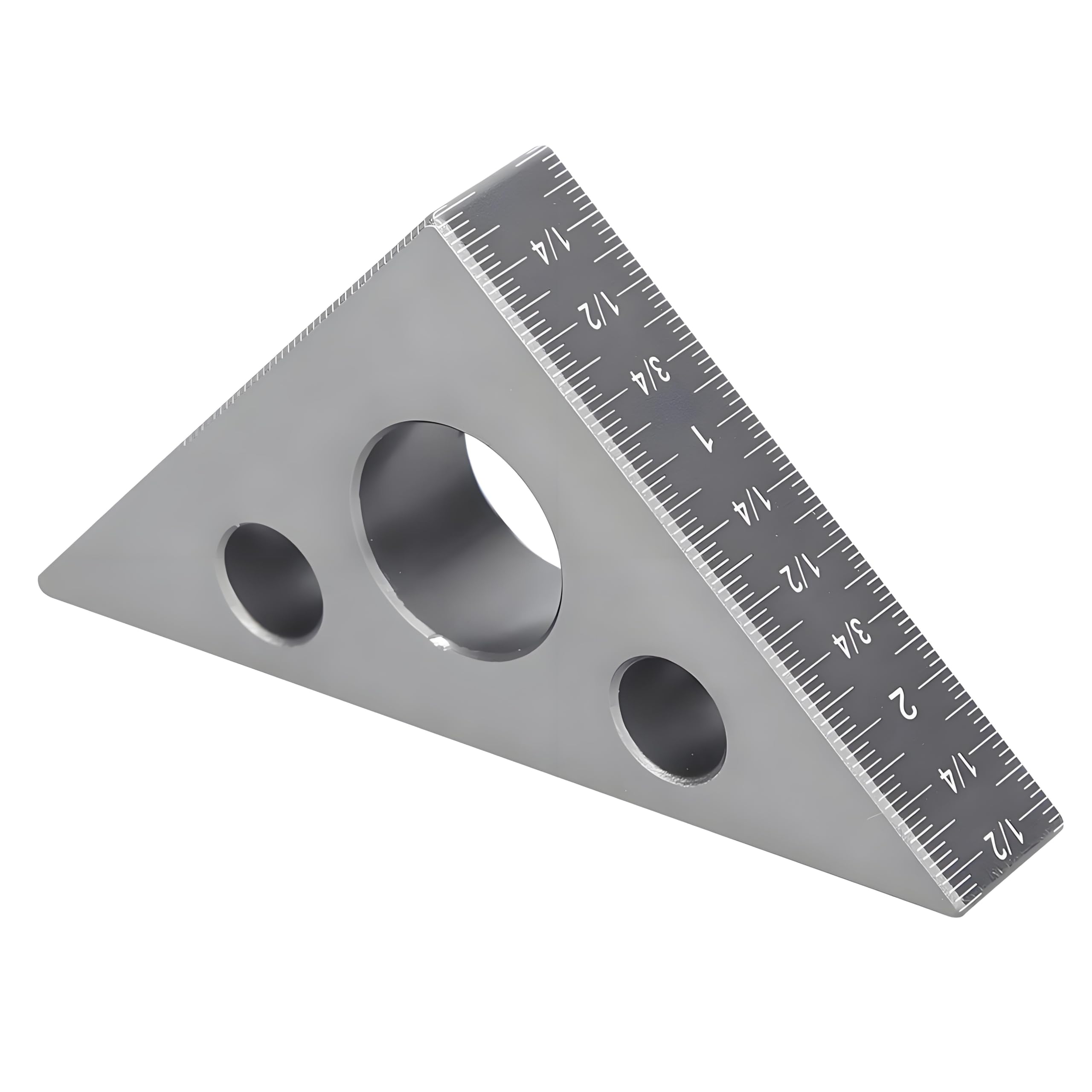 Triangle Ruler Aluminum Alloy 45/90 Degree Angle Ruler Woodworking Frosted Right Angle Gauge with Read Clearly for Measuring
