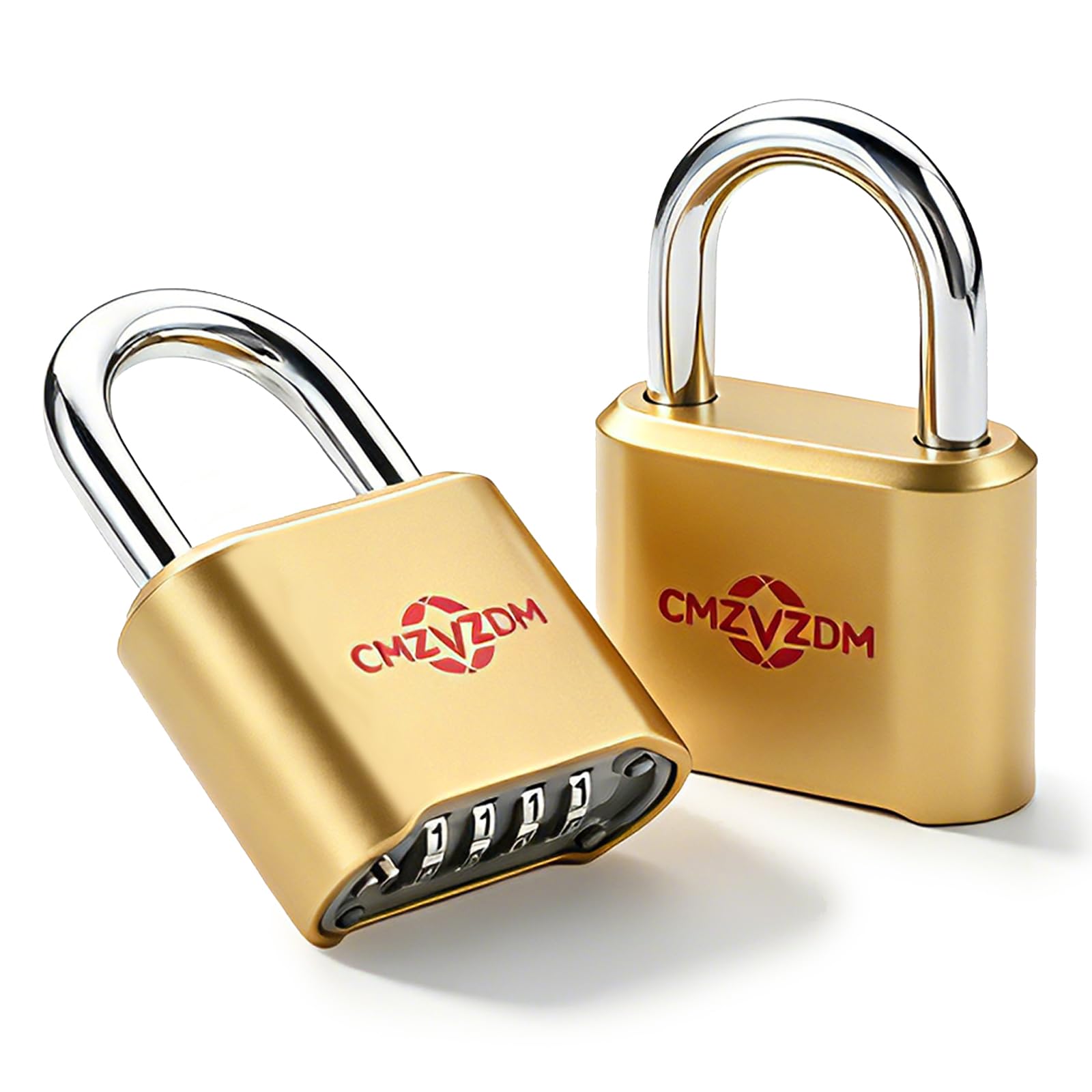 Combination Padlock, Heavy Duty 4 Digit Outdoor Combo Lock with Weather Resistant Body and Cut Resistant Shackle for Gates, Fence, Sheds, Toolboxes, Gym, Hasp Storage, 2 Pack