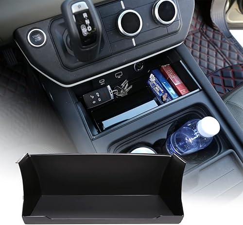 Miniatura 1 de YIWANG Carga inalámbrica para Land Rover Defender 90 110 2020-2022 ABS negro caja de almacenamiento central de coche caja de teléfono accesorios de