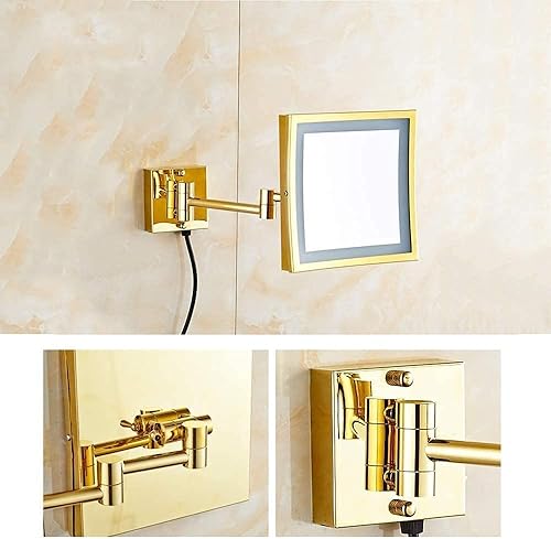 Miniatura 2 de Mirrors Makeup Mirror Wall Mounted Lighted Makeup Vanity Mirror Double Sides 1X3X Magnifying Bathroom Makeup Mirror 8 Inch Bathroom with Light