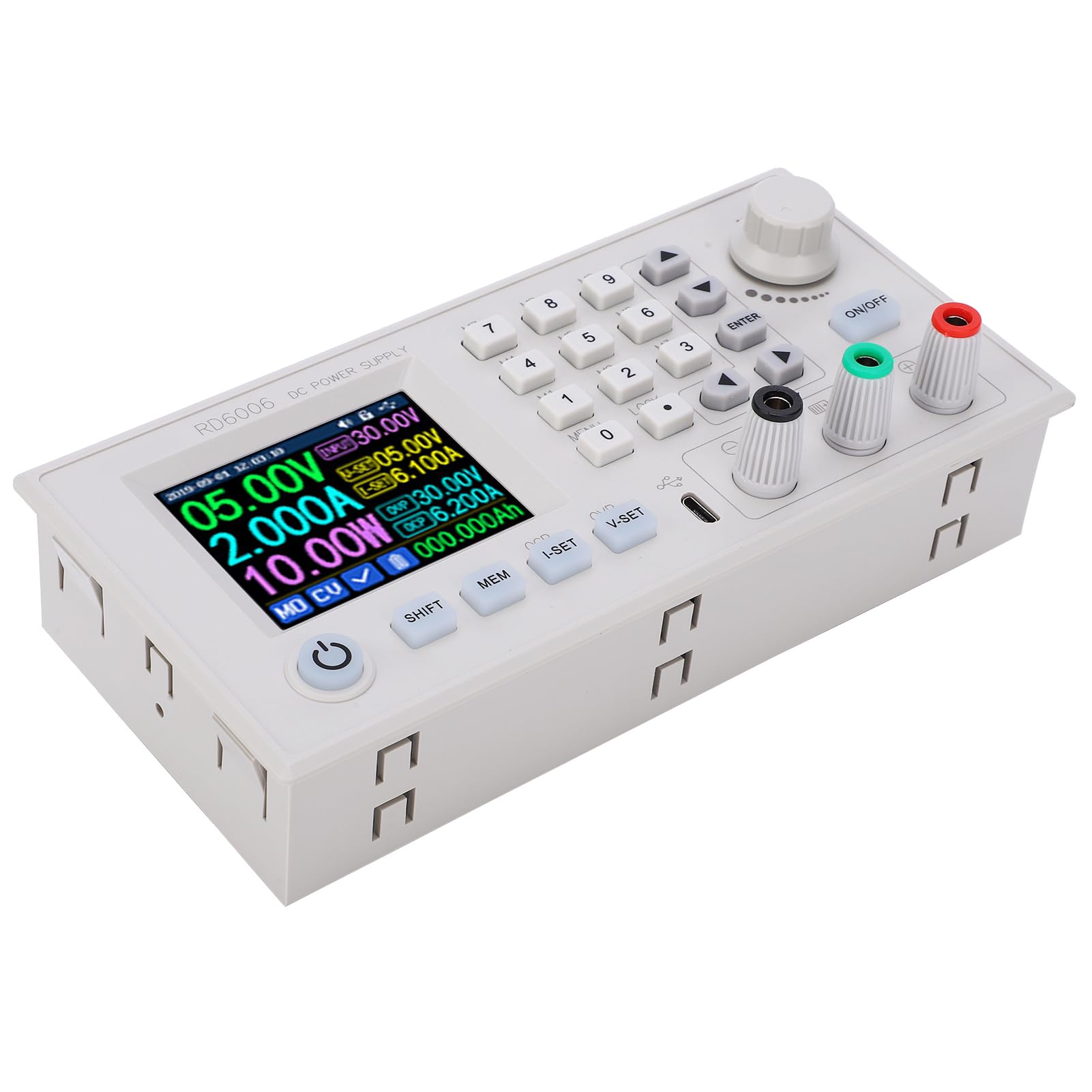 Cocoarm Zasilacz Prądu Stałego, Regulowany Zasilacz Prądu Stałego ABS 6 do 70 V Wejście 0 do 60 V 6 A 360 W z 2,4-calowym Wyświetlaczem LCD OVP OCP Przechowywanie Danych Laboratoryjnych Testów