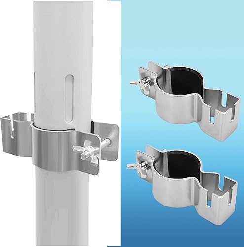 Miniatura 5 de UOIENRT Paquete de 2 abrazaderas de tubo y cortina, barra transversal doble extra de 3 vías, abrazadera de soporte para decoración de bodas, fiestas