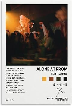 DIDIDO Tory Poster Lanez - ALONE AT PROM Album Cover Canvas Posters for Room Aesthetic Gift Unframe12x18inch30x45cm