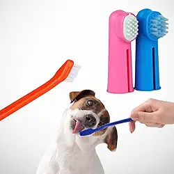 TOOTHBRUSH KIT ESCOVA DENTE PET 3 Escovas de Dente para Cachorro Gato Dedal Higiene Pet