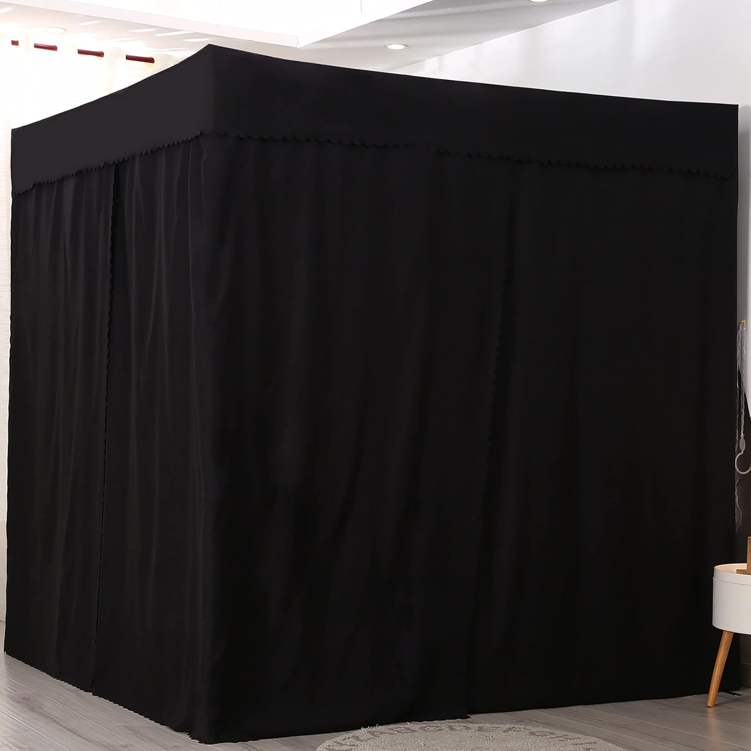 Joylife Canopy Bed Curtains Queen Bed Canopy for Girls, Canopy Curtains and Bed Curtains, Bed Canopy Curtains for Home Decorations (Pure Black, Queen)