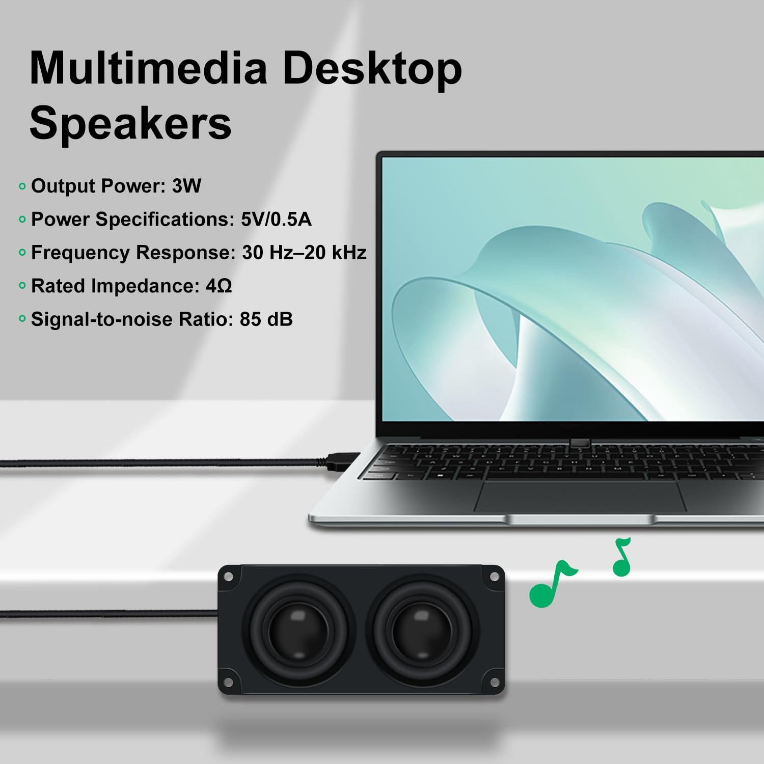 Mini głośnik zasilany USB 3 W, przenośny głośnik USB, samoprzylepne lub montowane przez wiercenie mini głośniki komputerowe do komputera stacjonarnego, laptopa