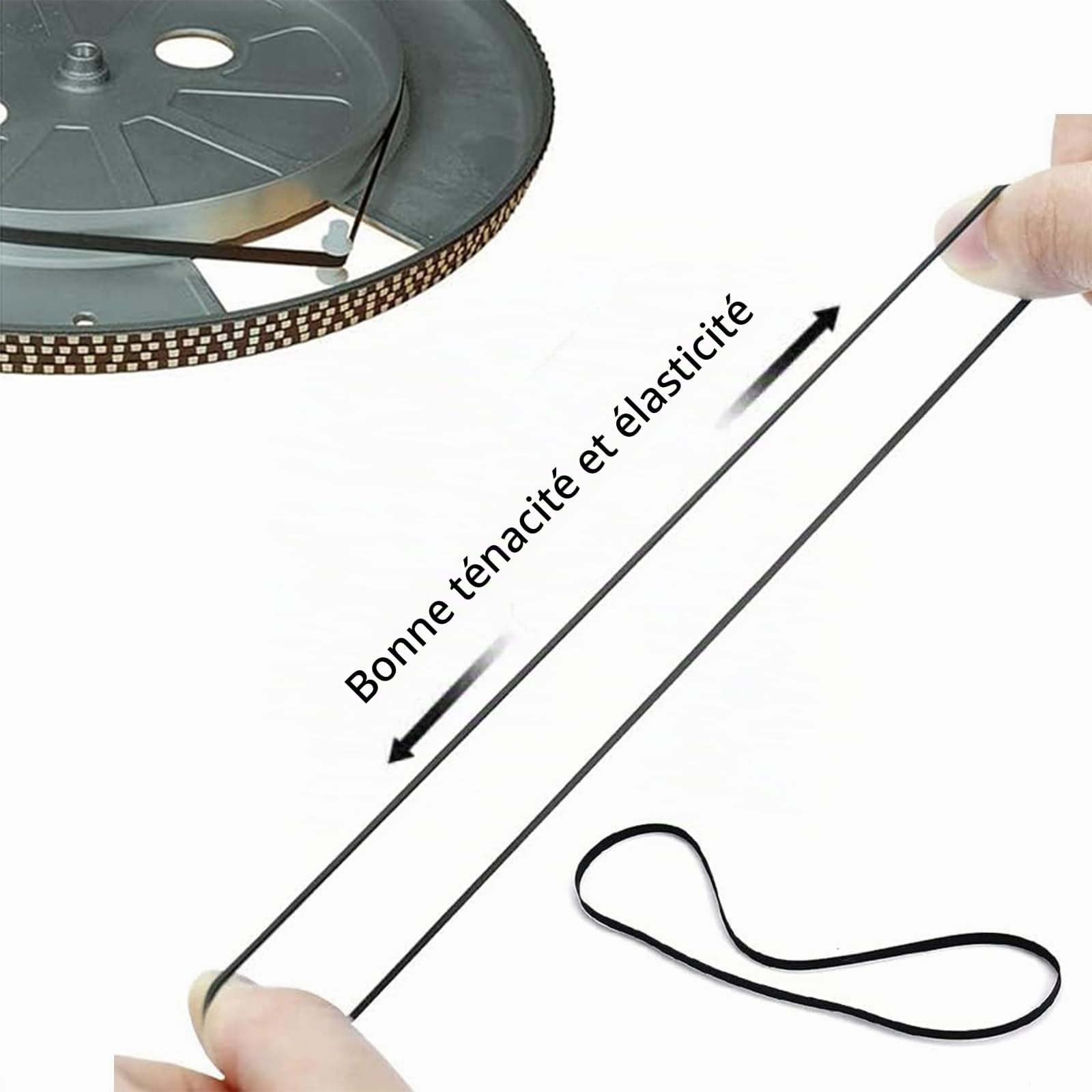 2 Pièces Courroie pour Platine Vinyle, 270mm Courroie pour Platine Tourne, Ceinture de Disque en Caoutchouc, Convient à la Plupart des Courroies d'entraînement de Tourne-disques