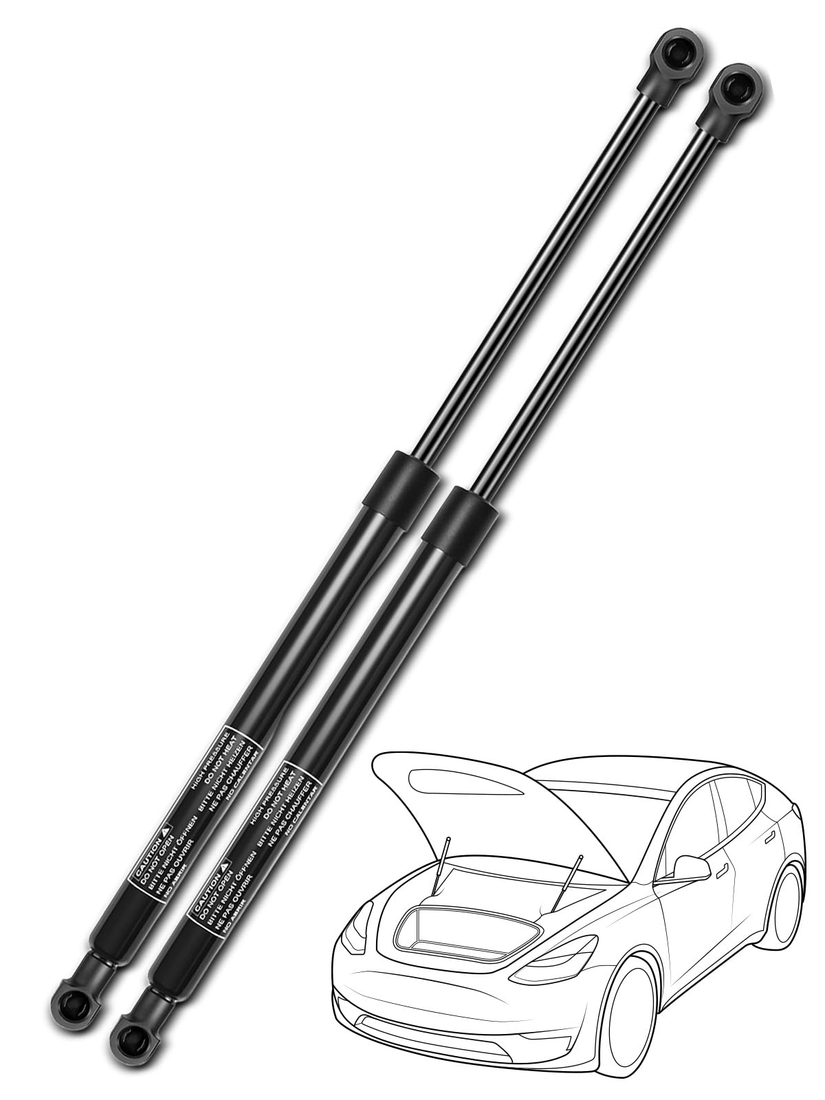 Set of 2 Bonnet Hood Lift Supports Shock Struts Gas Springs for BMW 323i 325i 328i E90 E91 E92 E93