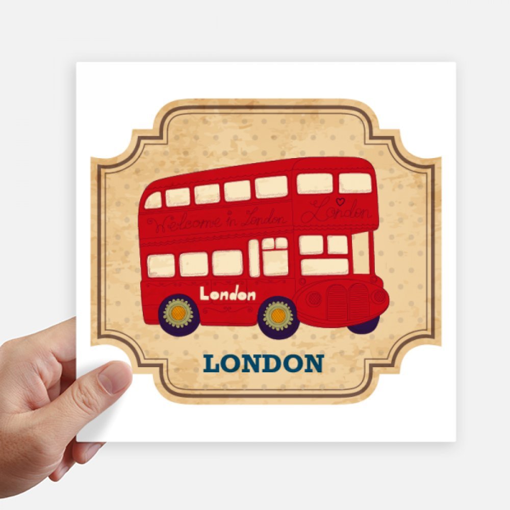 Pegatinas de Londres autobús de dos pisos adhesivos de 20cm para pared moto y maleta de viaje