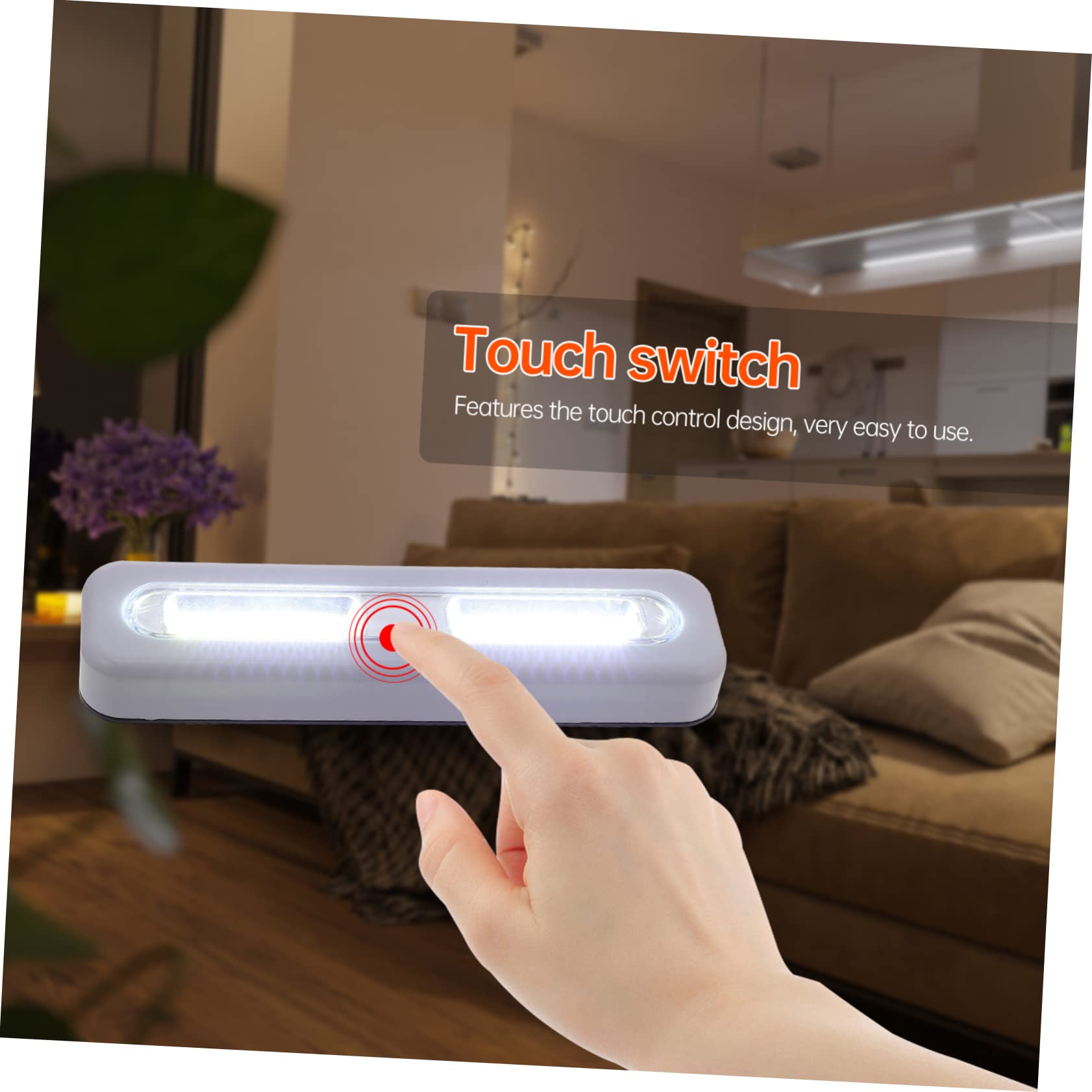 lámpara 1pc Pat Lámpara de noche pequeña Luz LED con sensor Luz de armario Luz táctil Llave organizadora Lámpara de noche táctil LED Luces LED debajo del gabinete Decoraciones blancas de pared Lámpara