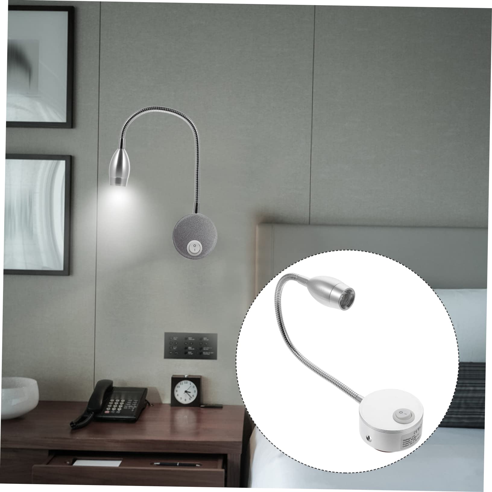 DIYEAH 1pc Stylish Hotel Bedside Reading Lamp Soft Hose Night Light for Bedroom Creative Warm Glow for Reading and Relaxing