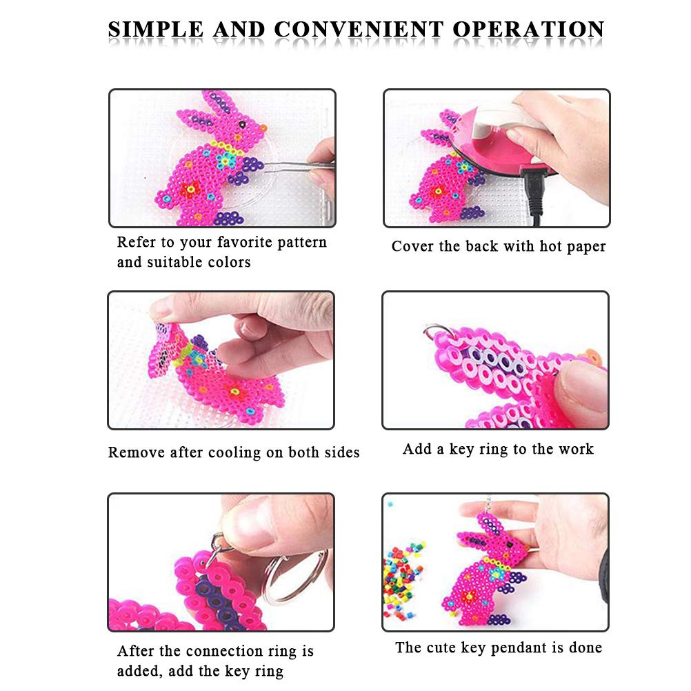 BUYGOO 13000Pcs 2.6mm Mini Fuse Bead Kit, Pixel Art Bead, 24 Colors DIY Art Craft Fuse Beads Set - Image 4