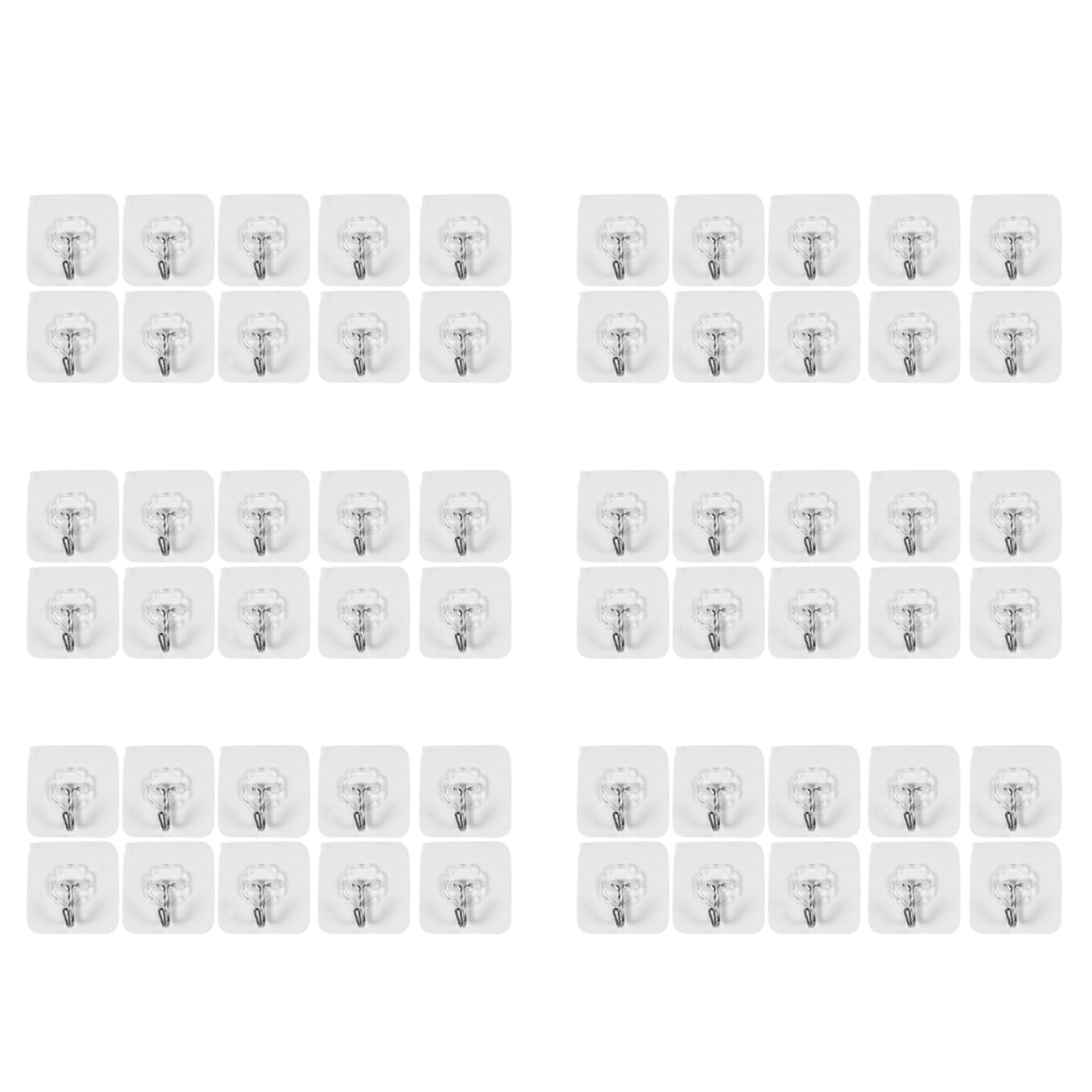 Vjsujehgy 60 Packs Reusable Adhesive Hooks,Transparent Heavy Duty Wall Hooks with, Waterproof and Oilproof