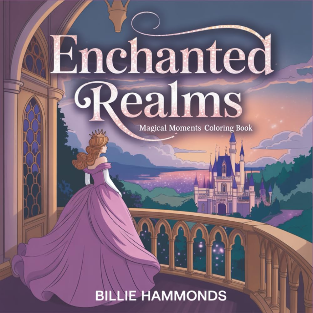 Enchanted Realms: Magical Moments Coloring Book - 40 Scenes with Princesses, Mermaids and Unicorns - Detailed Fantasy Worlds for Adults Relaxation and Stress Relief