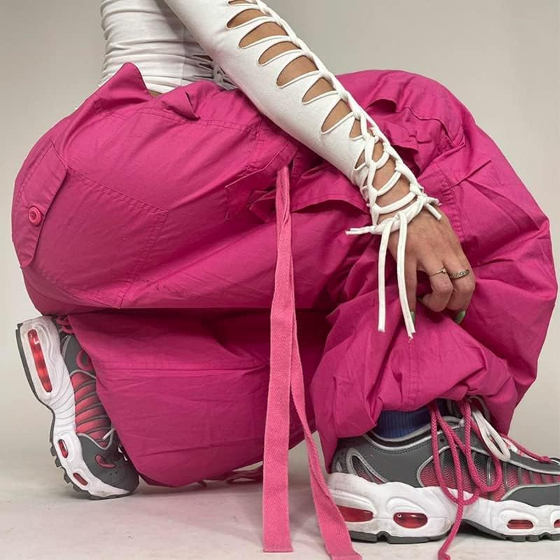 YAHUIUL Parachute Pants for Women, Cargo Pants Women Baggy Low Waist