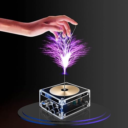 WOHSAO Bobina musical Tesla, generador de arco de chispa artificial táctil, juguete de escritorio, arco, plasma, ciencia, experimento de enseñanza,