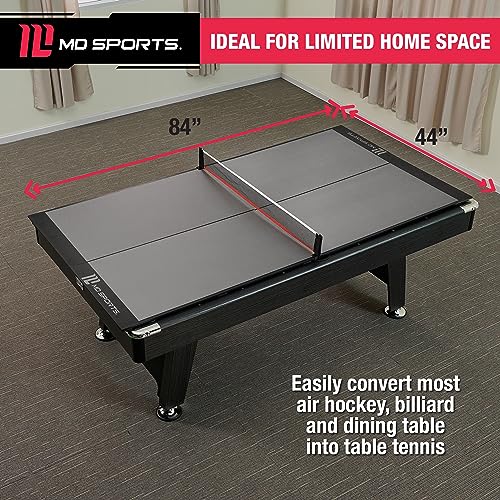 image for MD Sports 4-Piece Table Tennis Tabletop, Gray & Black (Midsize Convers