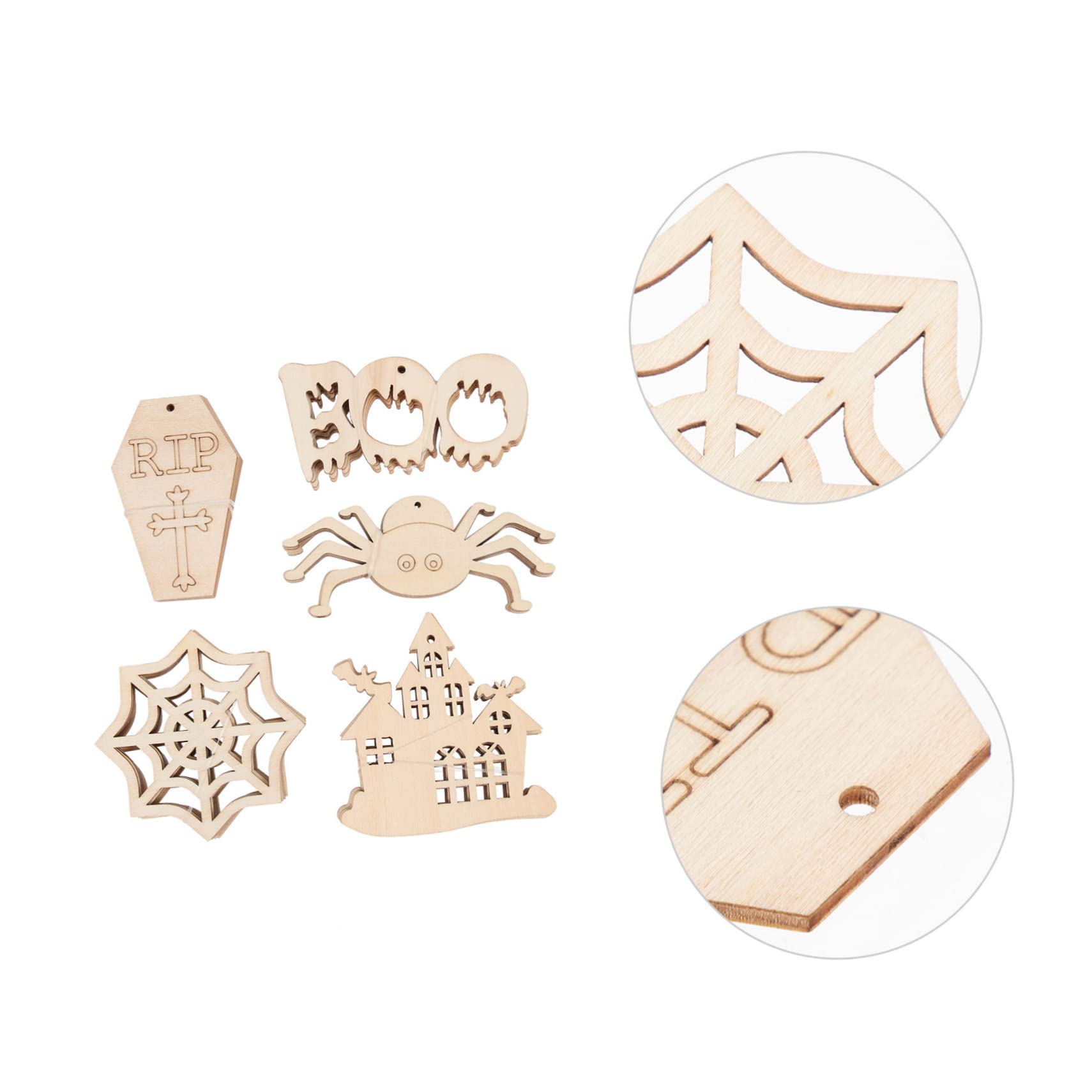 Angoily 250 Pezzi Fette Legno Halloween Creative per Lavoretti Fai da Te Decorazioni Festa in Legno Non per Manuale