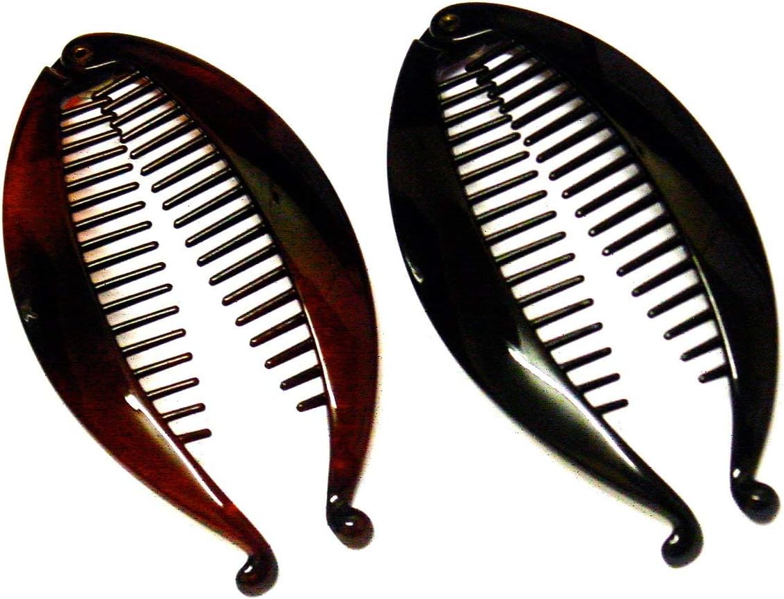 La Peach FashionsWomen Ladies Beautiful Set Of Two 13cm Banana Fish Combs Banana Clips (Bktort)