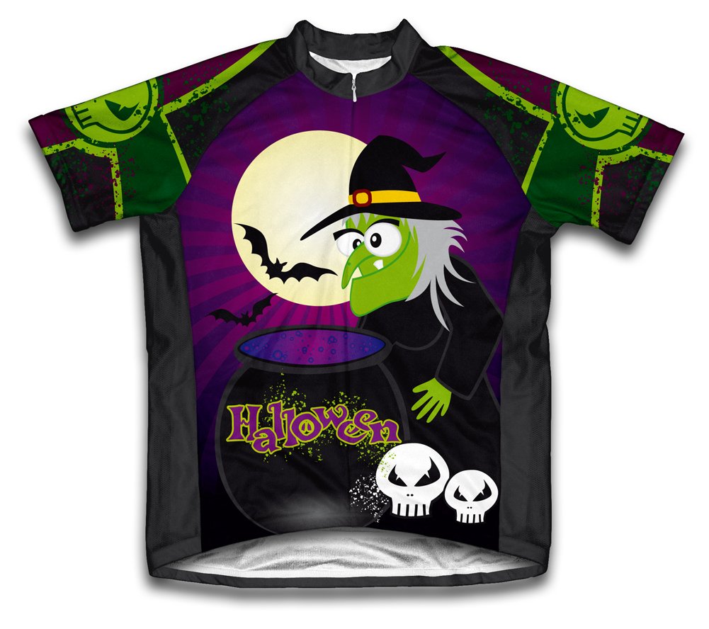 ScudoPro Halloween Witch Short Sleeve Cycling Jersey for Men - Size XL Black