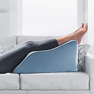 - Lounge Doctor Elevating Leg Rest Wedge Pillow, Light Blue, Small