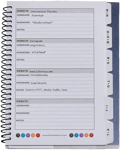 Miniatura 3 de Mini libro de contraseñas en espiral con pestañas alfabéticas