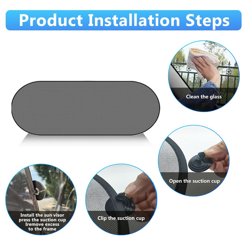 Parasole Per Lunotto Auto - 2 Pezzi, Con Ventosa, Protezione UV Per Bambini E Animali, Universale - Foto 9