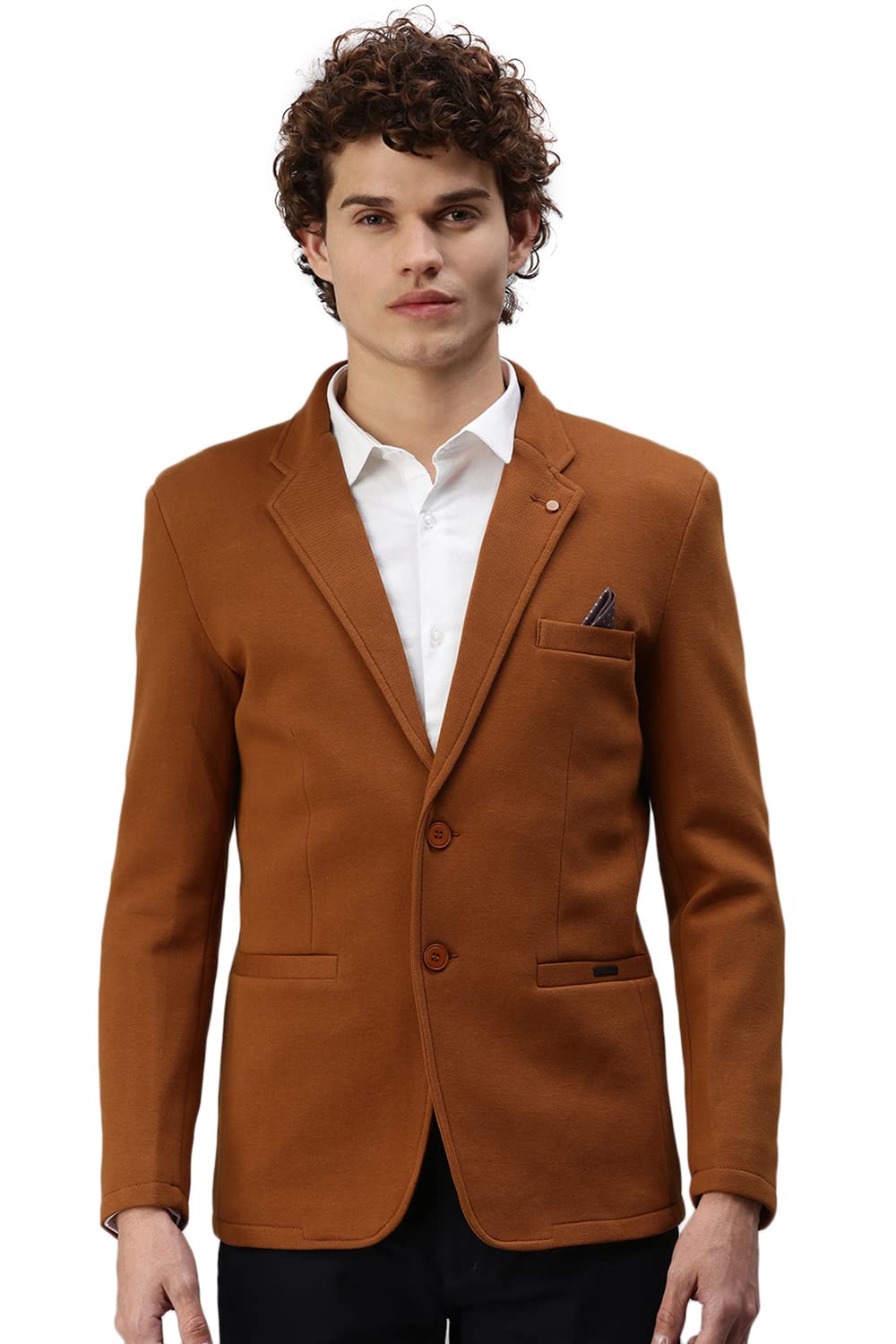 showoffff Men Casual Solid Blazers_AR11_TAN_M-picture-27