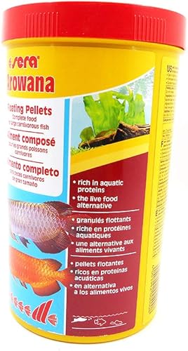 Miniatura 4 de sera Arowana 12.6 oz 33.8 fl oz | Arowana Fish Food Pellets para peces carnívoros | Pellets flotantes con alta proteína acuática | Alimento tropical