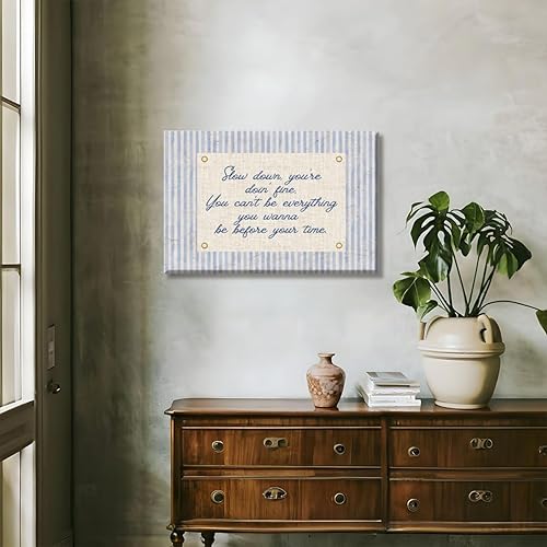 Miniatura 7 de Lienzo vintage azul marino para pared, música pop de moda, letra "Slow Down Your Doing", carteles finos con cita estimulante, impresión artística