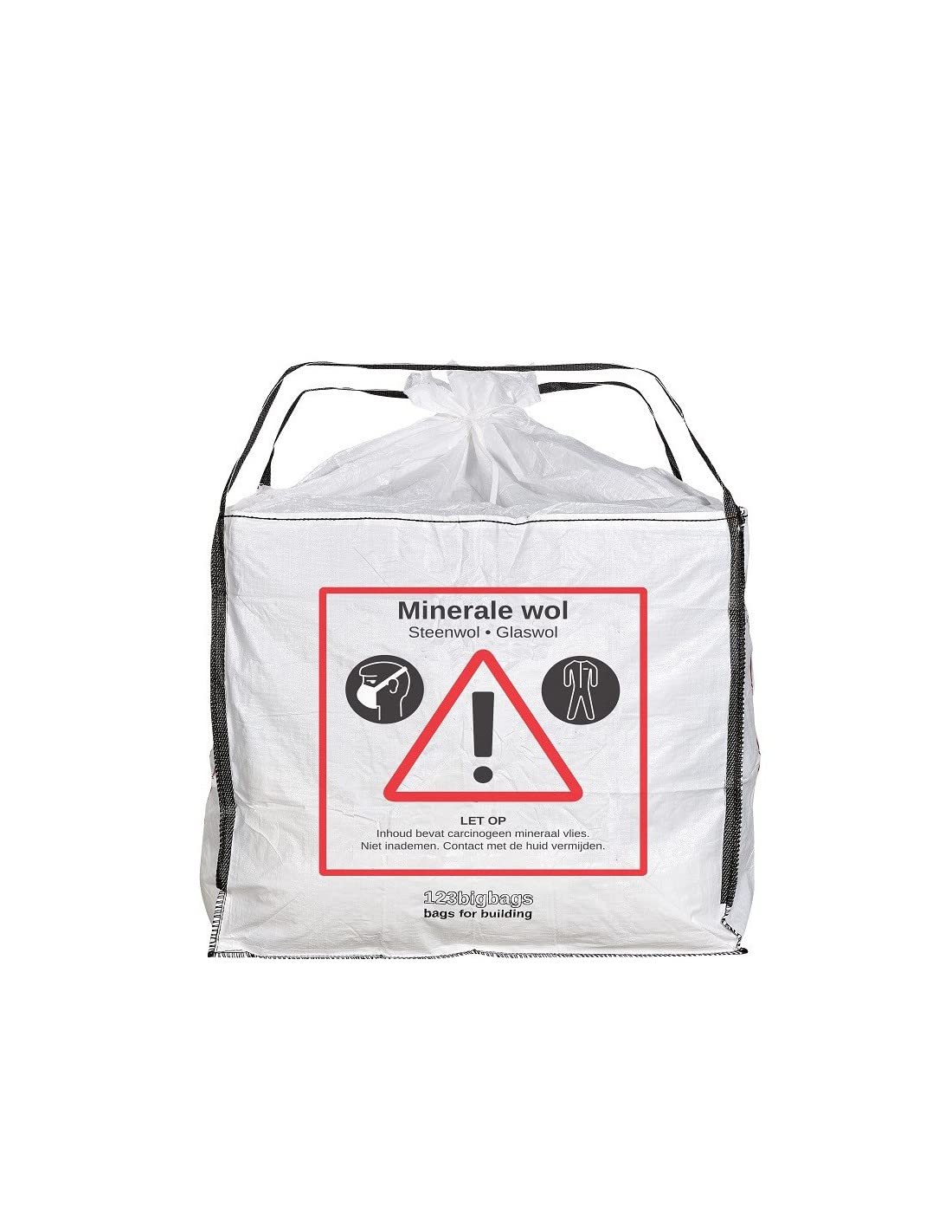 Big Bag Mineralwolle Sack 2,3m³ | 140x140x120cm | Sack für Glaswolle Abfälle und KMF | 10 Stück