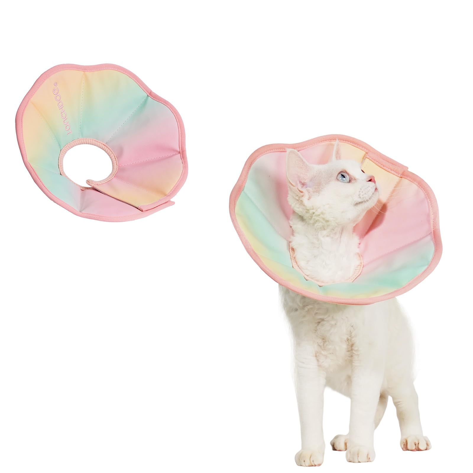 Adjustable Soft Cat Cone Collar - Waterproof Recovery Collar for Cats After Surgery, Lightweight Elizabethan Collar for Kittens, Small to Large