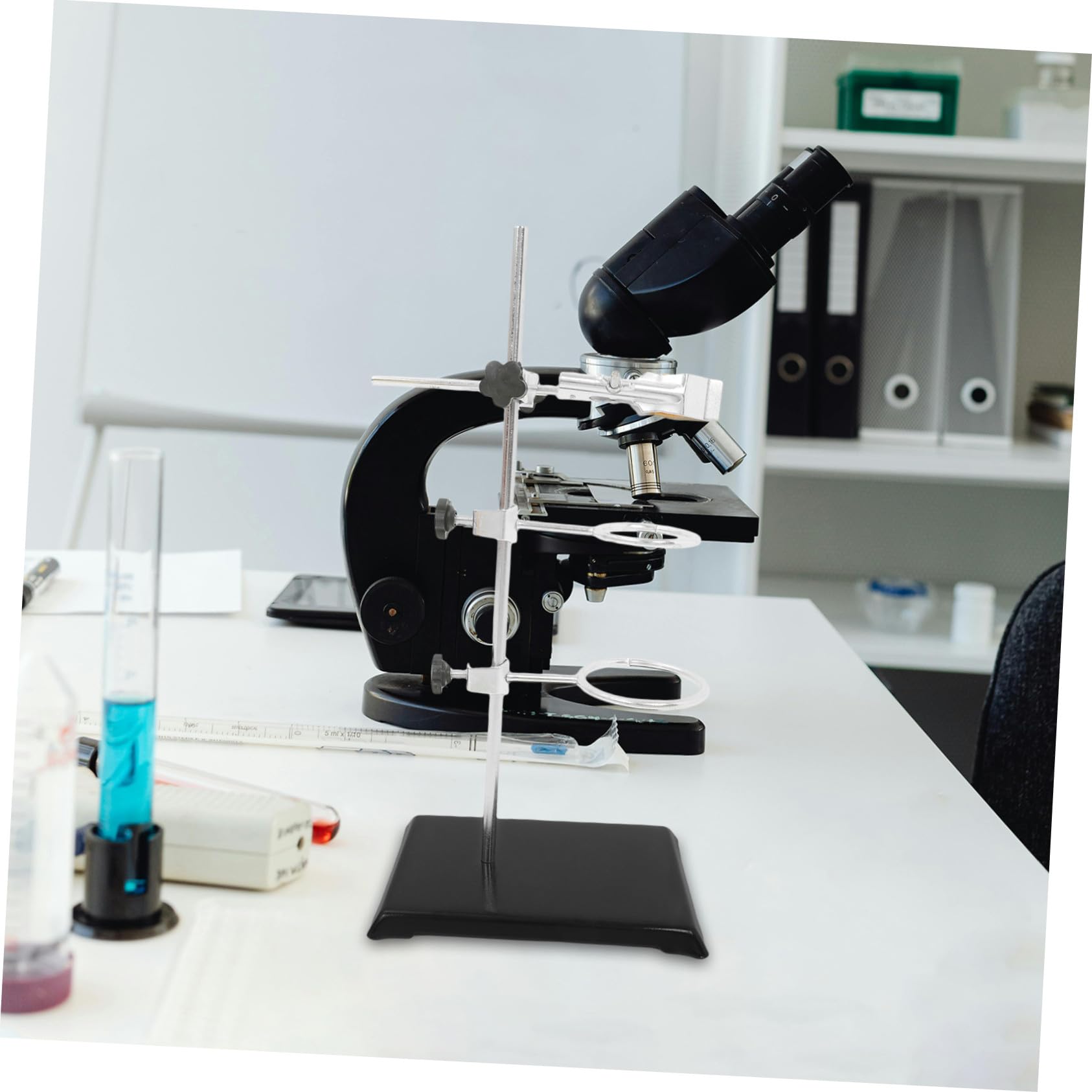 VALICLUD Laborstativ mit Ringklemme und Kolbenständer für Chemielabor Inklusive Becherglas-klemme Sockel und Halter für Experimente und Forschung