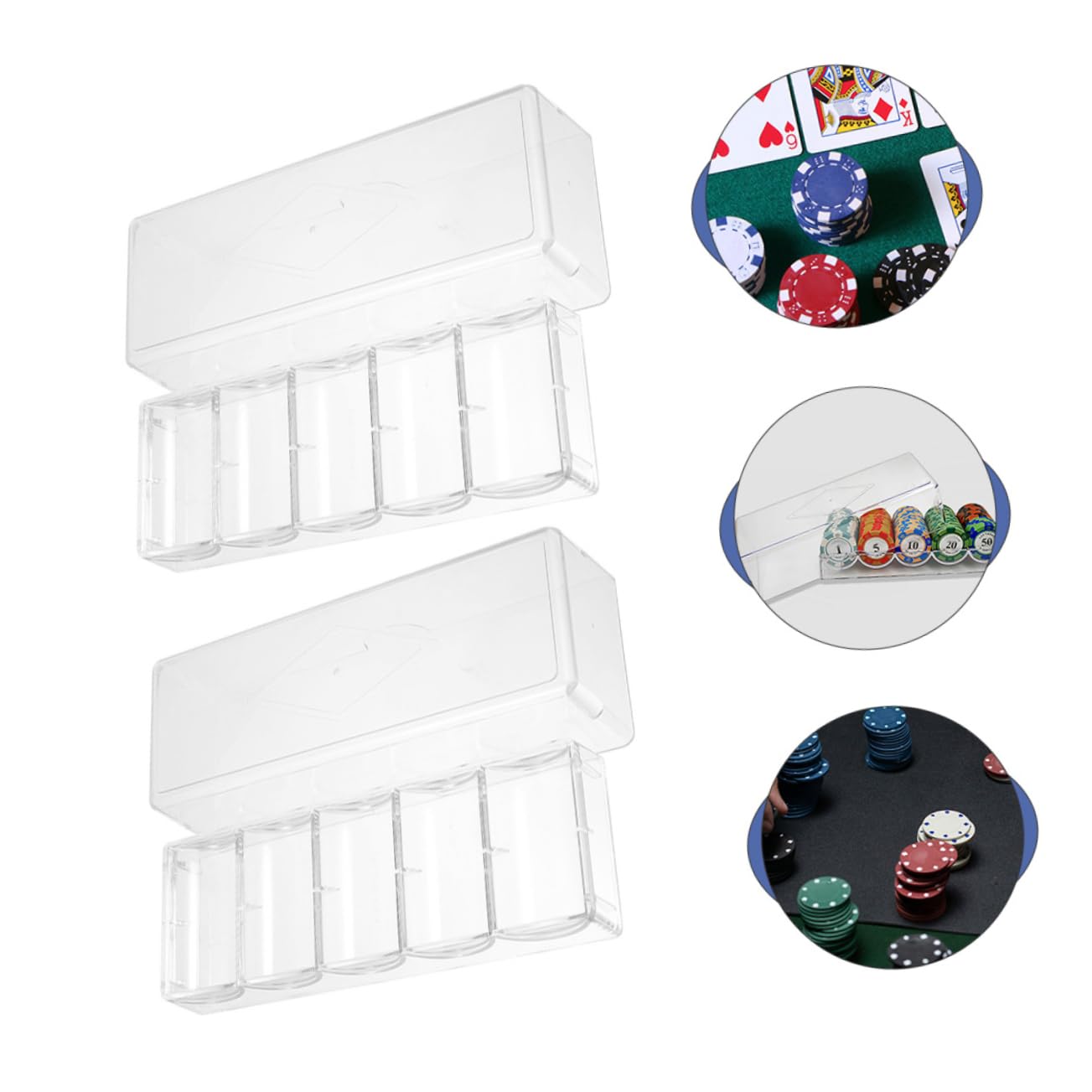 Toddmomy 2Piezas Organizadora de Fichas de Póker con Tapa Rack de Almacenamiento Transparente para Mantener Ordenadas de Póker Casa