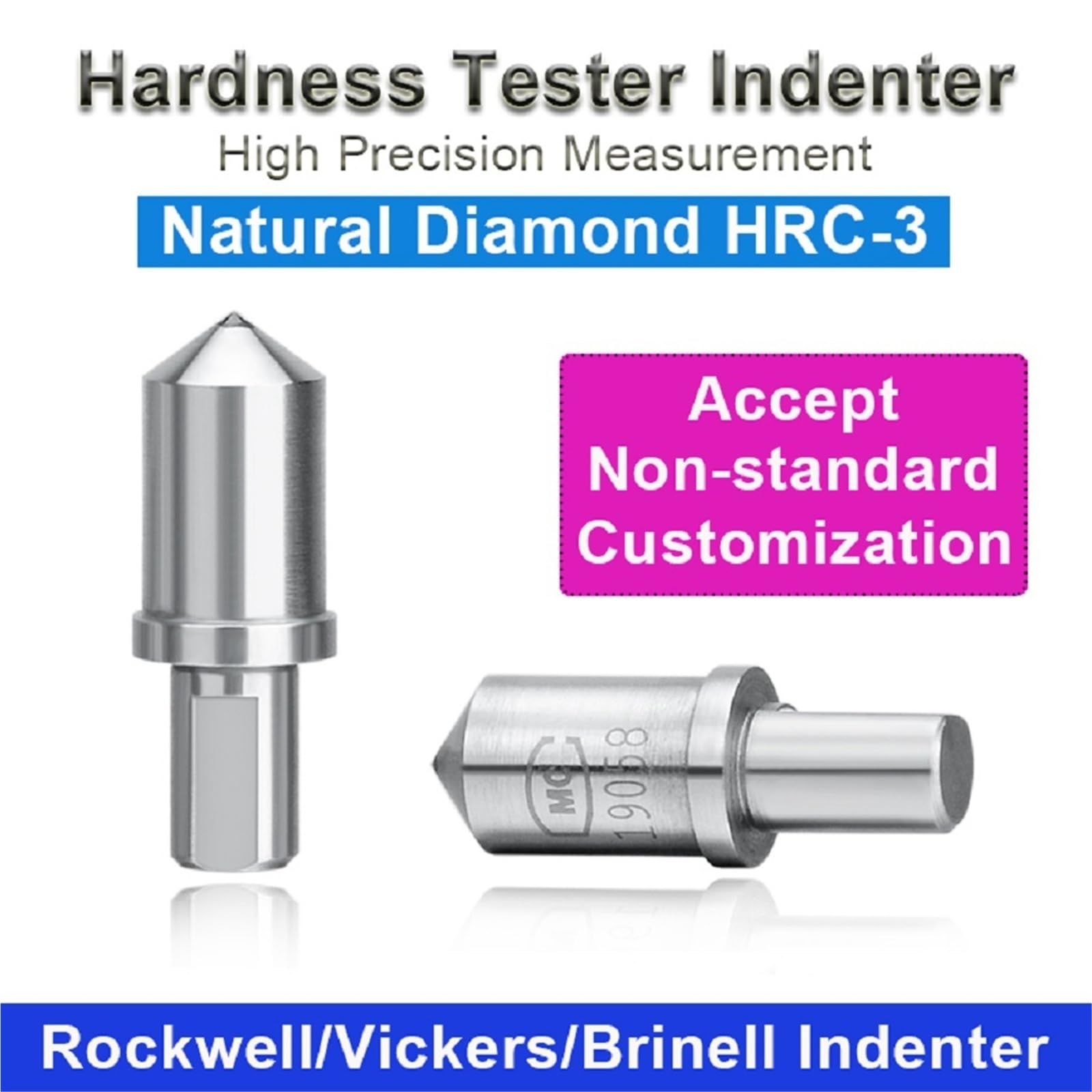 Prueba de dureza Probador de dureza de punta de bola de acero de diamante Vickers/Brinell Indenter for inspección de dureza, 1 ud.(HB10)