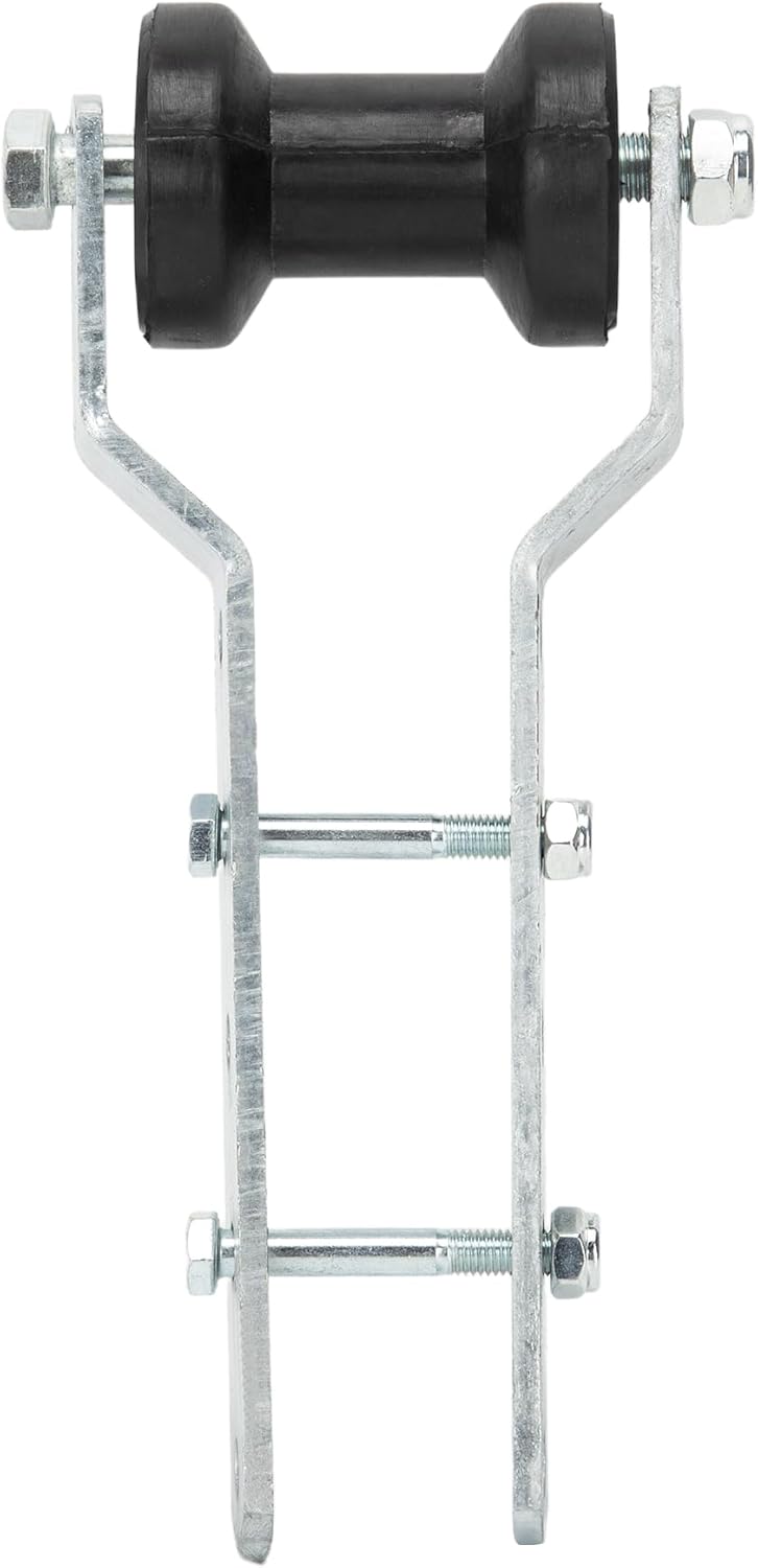 Tongue Mount Roller 4" 5" W Black Rubber Adjustable Keel Roller Bracket Assembly for 2" 3" Wide Trailer Tongue Frame