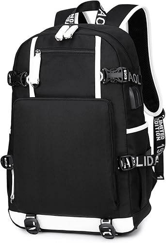 Miniatura 7 de Mochila clásica Cristiano Ronaldo con puerto de carga USB, mochila ligera para adolescentes Al Nassr FC para jóvenes, Color 14, Classic