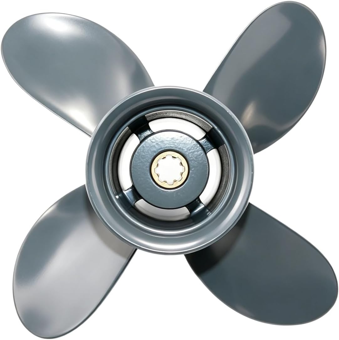 Boat Propeller 9 1/4x9 9 1/4x10 9 1/4x11 9 1/4x12 9 1/4x8 for Honda 8HP 9.9HP 15HP 20HP BF8 BF9.9 BF15 BF20 HP Outboard Engine, 8 Spline Aluminum Boat Motor Prop, OEM Upgrade 3-Blade 4-Blade, RH