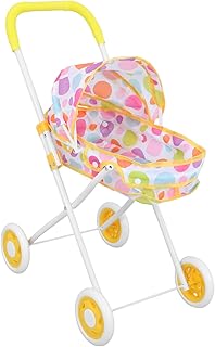 Milisten Cochecito De Muñeca Muñeca y Cochecito Accesorios para Muñecas Muñecas Los Juegan Juguete De La Casa Carro De Bebé Modelo De Juguete Poliéster Amarillo