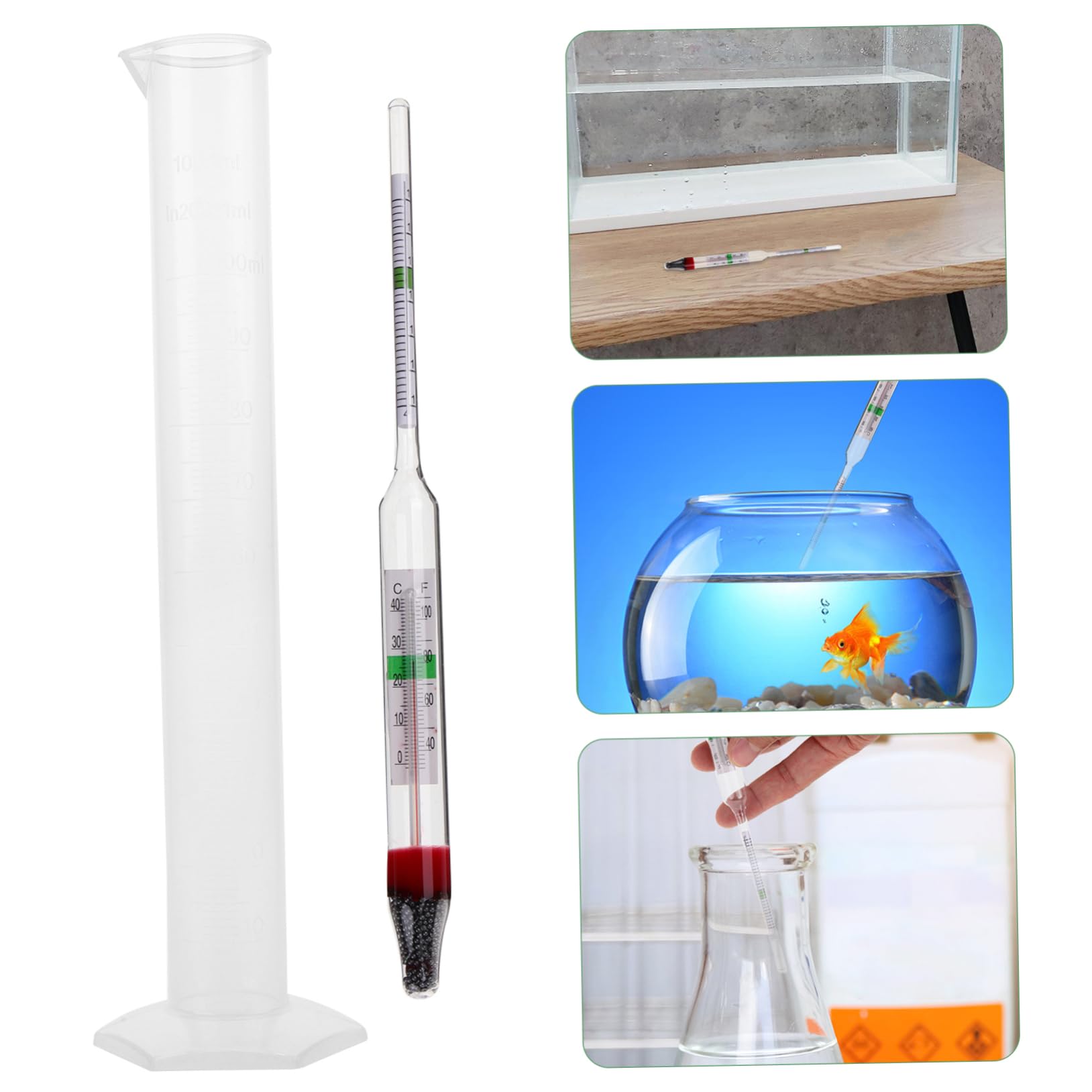 Unomor 1Set Hydrometer and Measuring Cylinder Kit for Accurate Salt Water Testing Aquariums and Pools Essential Water Measuring Tester for Sea Water Analysis